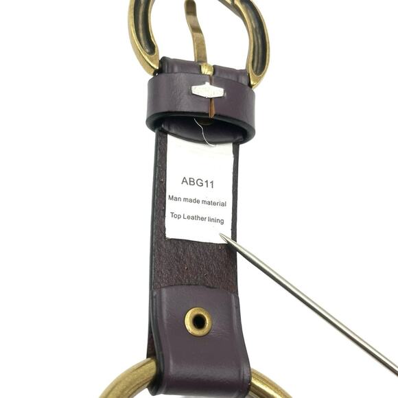 NWOT - ABG11 women\'s beautiful leather+man made boho belt mauve tone - SIZE 41\